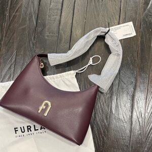 Furla Dark Purple Leather Shoulder Bag